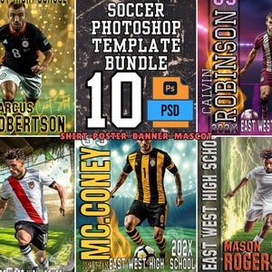 Soccer Player Photoshop Poster Templates: Senior Night Banners (PSD)