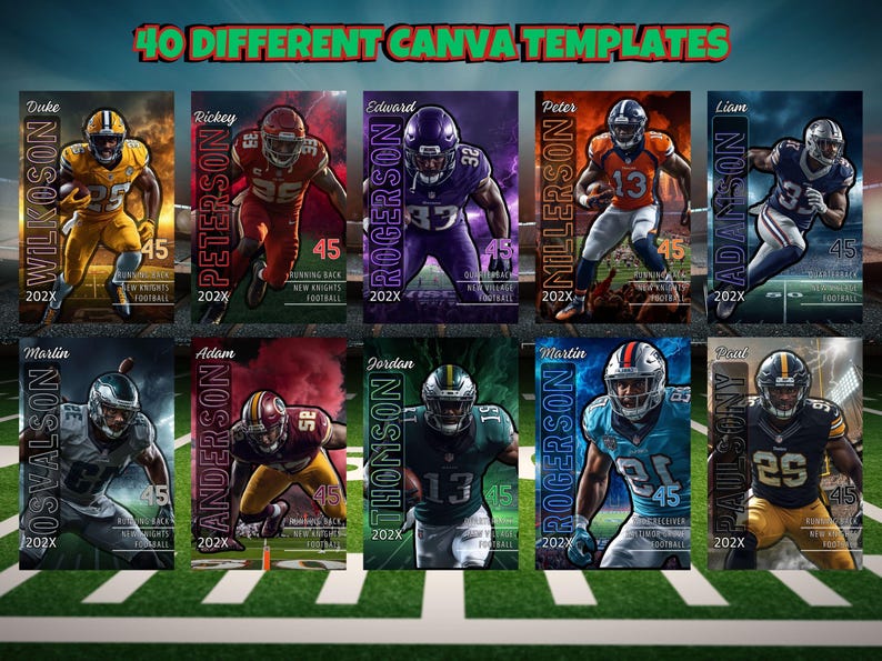 Football Poster Canva Template Editable Background for Player Card ...