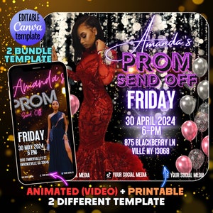 Animated Prom Send off Flyer Template Video Invitation Prom Celebration Animated Prom Send off Flyer Template Video Invitation Prom Celebration