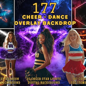 Cheeleader Poster Template Backdrop PNG, Senior Sports Poster, Custom Digital Design, Sublimation Design, Cheer Banner, Sports Photography