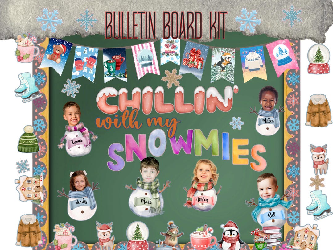 Winter Bulletin Board Kit Chillin With My Snowmies Classroom Decor ...