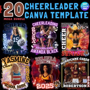 Cheerleading Canva Template: Senior Night Banner (Digital Download)