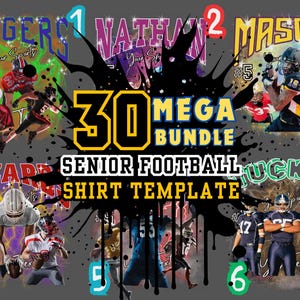 Football Mascot T-Shirt Canva Template: Photo Collage Design (Digital Download)