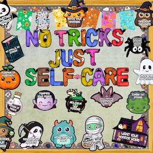 Mental Health Halloween Bulletin Board Kit: Spooky Classroom Decor (Digital Download)