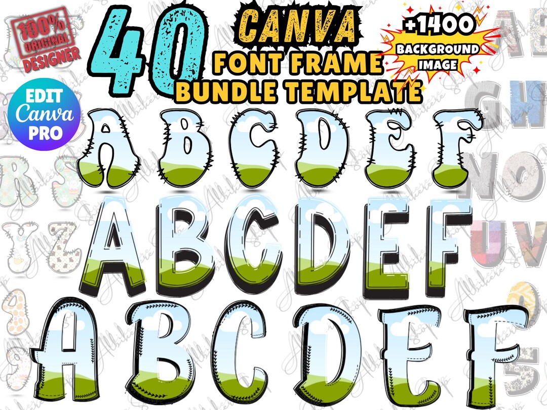 Canva Doodle Letters Alphabets Frame Template, Fill Your Own, Custom ...