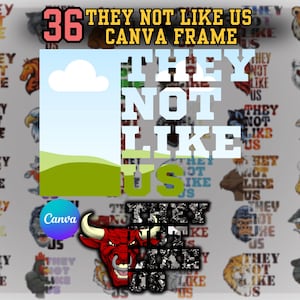 They Not Like Us Template Canva Frame, Drag Drop Your Design Picture 36 Canva Frames Football Mascot Template Tiger Hawk Bear Lion Wolf PNG