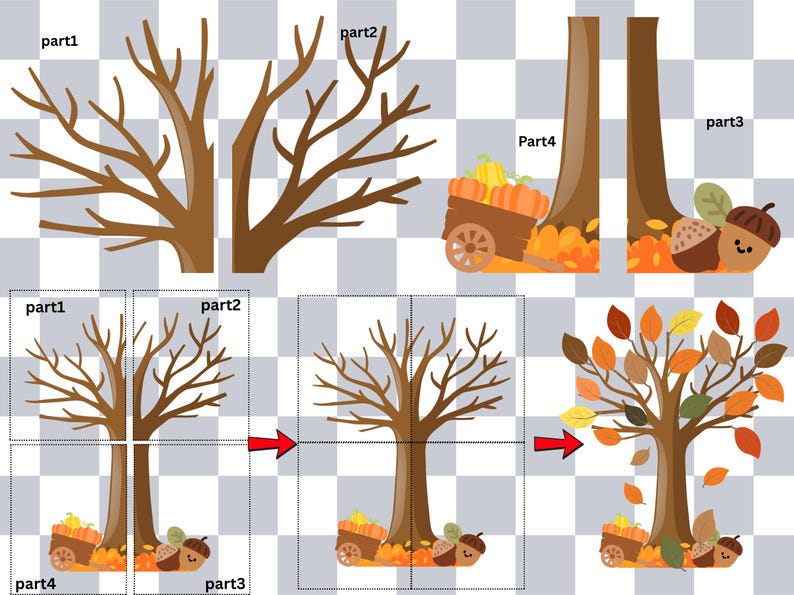 Printable Gratitude Tree: Thanksgiving Bulletin Board Kit, Library ...