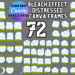 Bleekeffect noodlijdende canvas frames sjabloon, foto slepen en neerzetten, bewerkbare sjabloon achtergrond fotocollage sublimatie ontwerp, png
