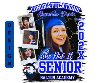 Class of 2026 Graduation T-Shirt Design 26 Senior Grad Shirt Canva Template (Digital Download)