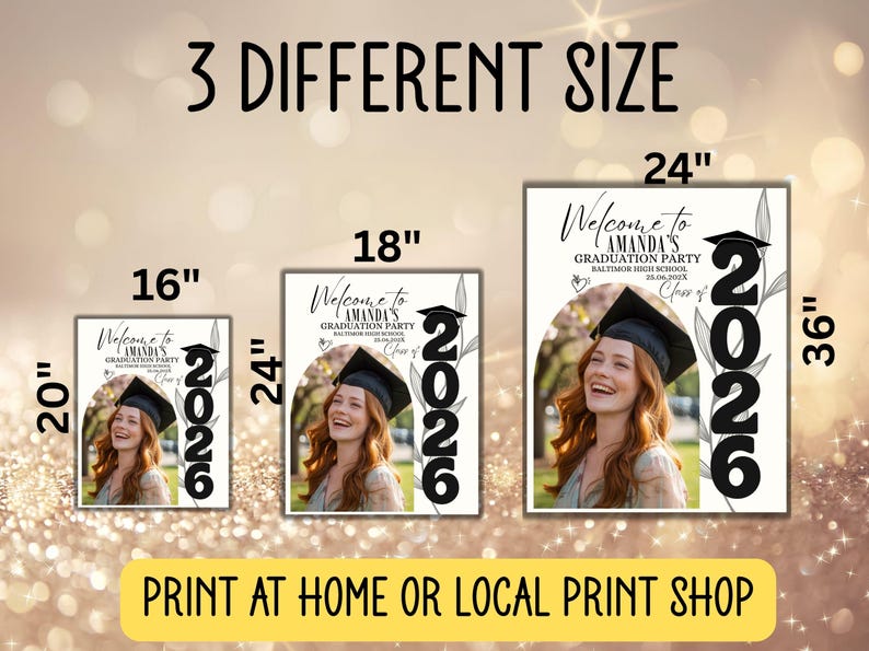 Graduation Party Sign Template Photo Grad Welcome Poster, Modern ...