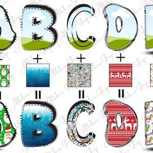 Drag-and-drop Canva alphabet template for custom filled designs.
