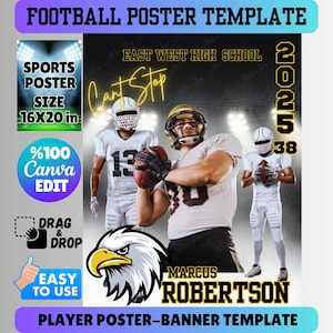 Senior Football Poster Template: Custom Sports Design (Canva)