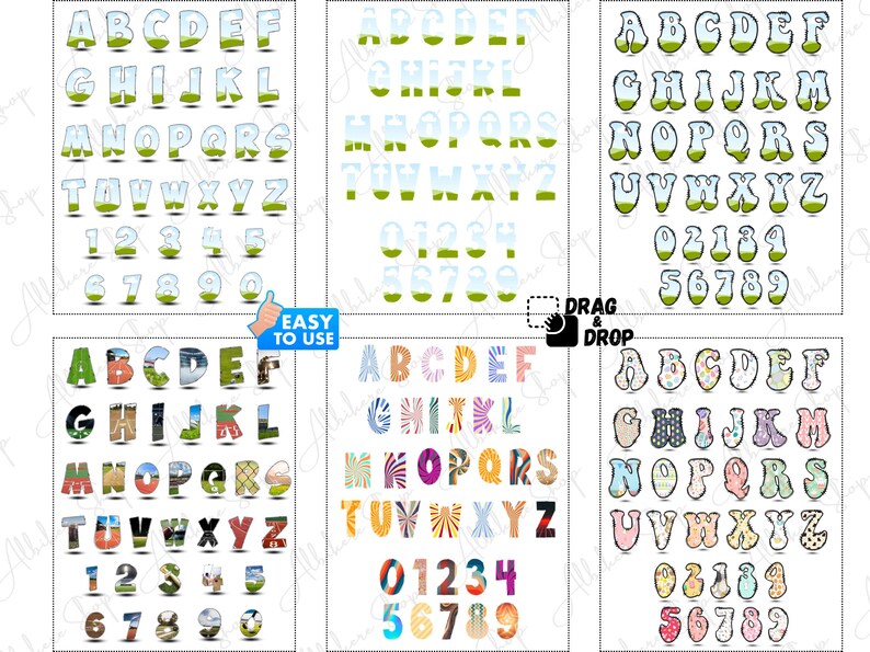 Creative font frames ideal for Canva alphabet design projects.