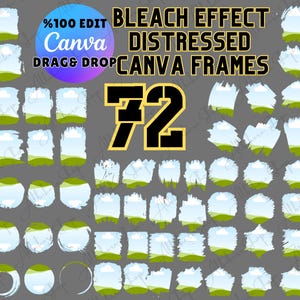 72 Mega Bundle di cornici Canva invecchiate, design di sublimazione di collage di foto PNG, riempi il tuo design Canva, design di foto modificabili con aggiunta di immagini