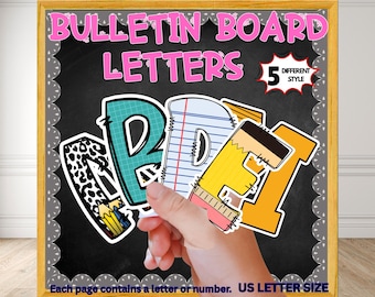 Printable Bulletin Board Letters: Back to School Classroom Decor (PDF Download