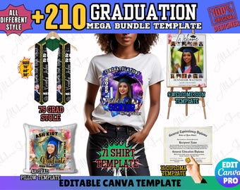 2026 Abschluss TShirt Canva Vorlagen: Abschluss Shirt, Stola, Kissen (Digitaler Download)