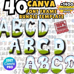 Plantilla PNG de alfabetos con marcos de Canva con letras doodle. Rellena con tu propio patrón de relleno. Marco de fuente Canva. Alfabeto de relleno. Fuentes del alfabeto Canva.