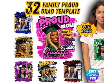 Proud Family Graduation Shirt Template: Canva Design (Digital Download)
