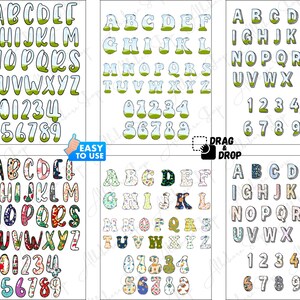 Unique doodle letters to personalize with your own patterns.