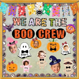 Halloween Bulletin Board Kit Boo Crew: Classroom Decor, Preschool Kindergarten School Door Decor Digital