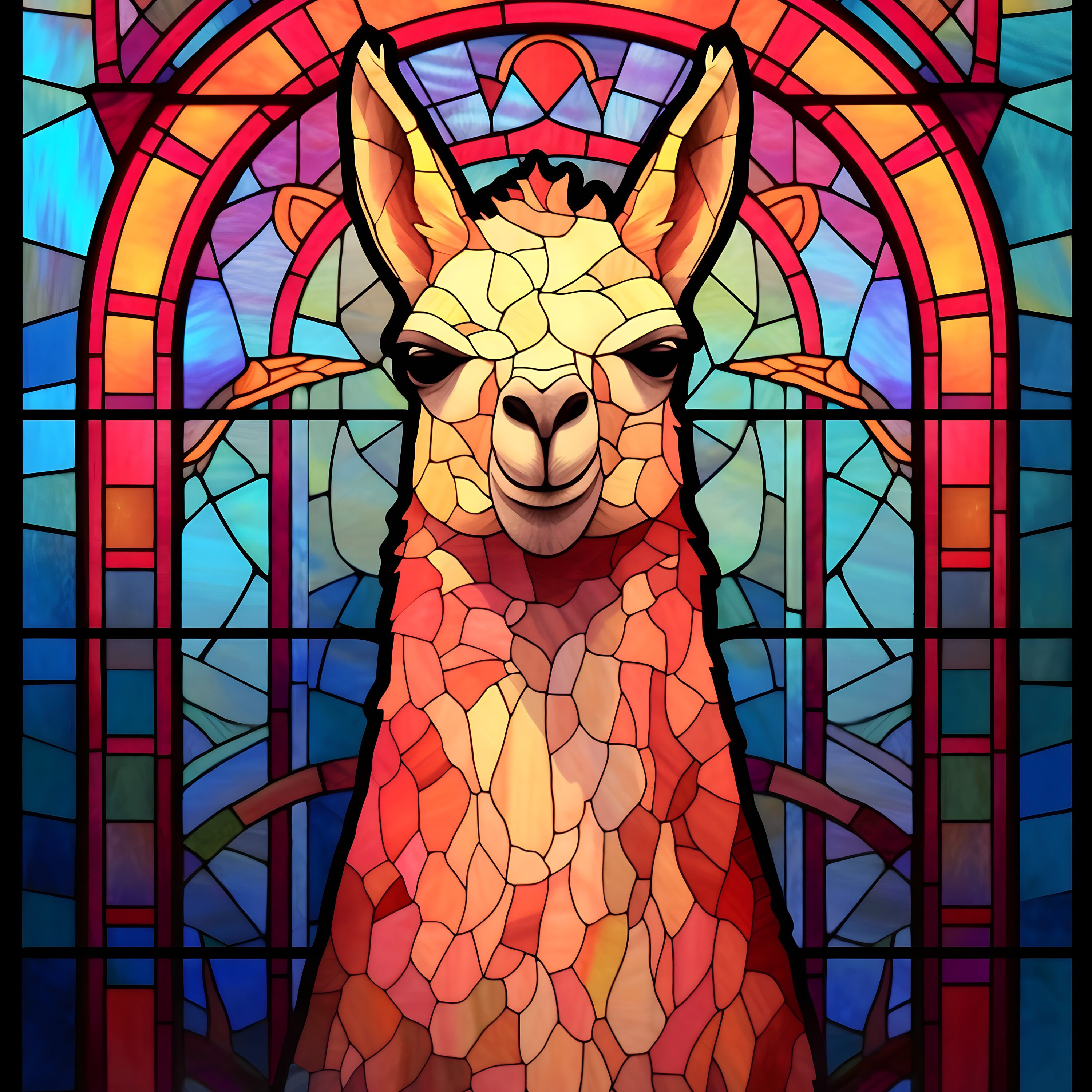 Llama Stained Glass Design Bundle for Tumbler Sublimation Etsy