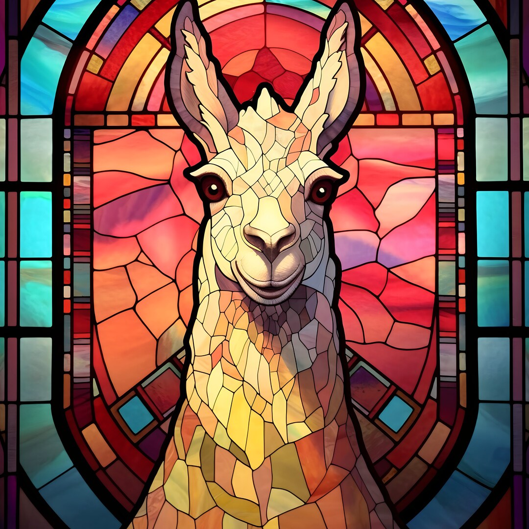 Llama Stained Glass Design Bundle for Tumbler Sublimation Etsy