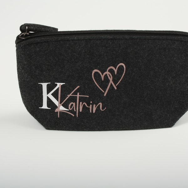 personalisierte Kosmetiktasche aus Filz | personalisiertes Geschenk | Krimskrams | Mama | Oma | Tasche aus Filz | Geschenkidee | Kollegin