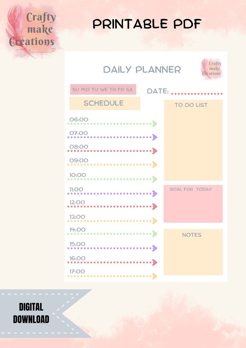 Printable A4 Daily Planner, Digital Planner - Etsy