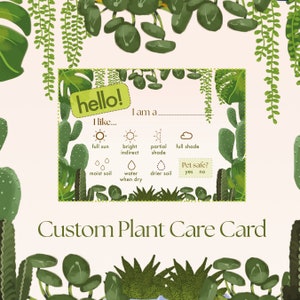 Tarjeta de cuidado de plantas, etiqueta digital de cuidado de plantas, etiqueta de cuidado de plantas de interior imprimible, instrucciones de cuidado de plantas, regalo de cuidado de plantas de interior imprimible, pegatina