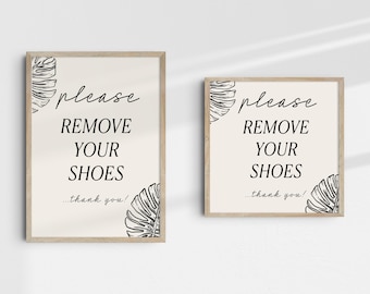 Printable Please Remove Your Shoes Sign For Entryway Room, Shoes Off, No Shoes Poster, Instant Digital Download, Front Door, Text Home Decor