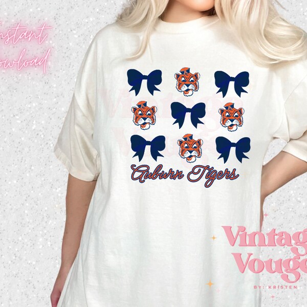 Coquette png aesthetic Auburn Tigers and bows social club in my soft girl era Auburn Football trendy digital download