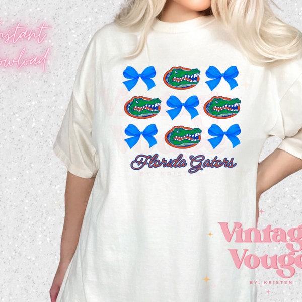 Coquette png aesthetic Florida and bows social club in my soft girl era Gators Football trendy digital download