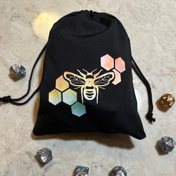 Watercolor Bee Dice Bag