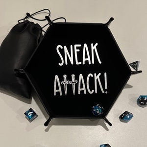 Sneak Attack! Collapsable Rogue Dice Tray for Tabletop RPG or Dungeons and Dragons - Personalized Option Available