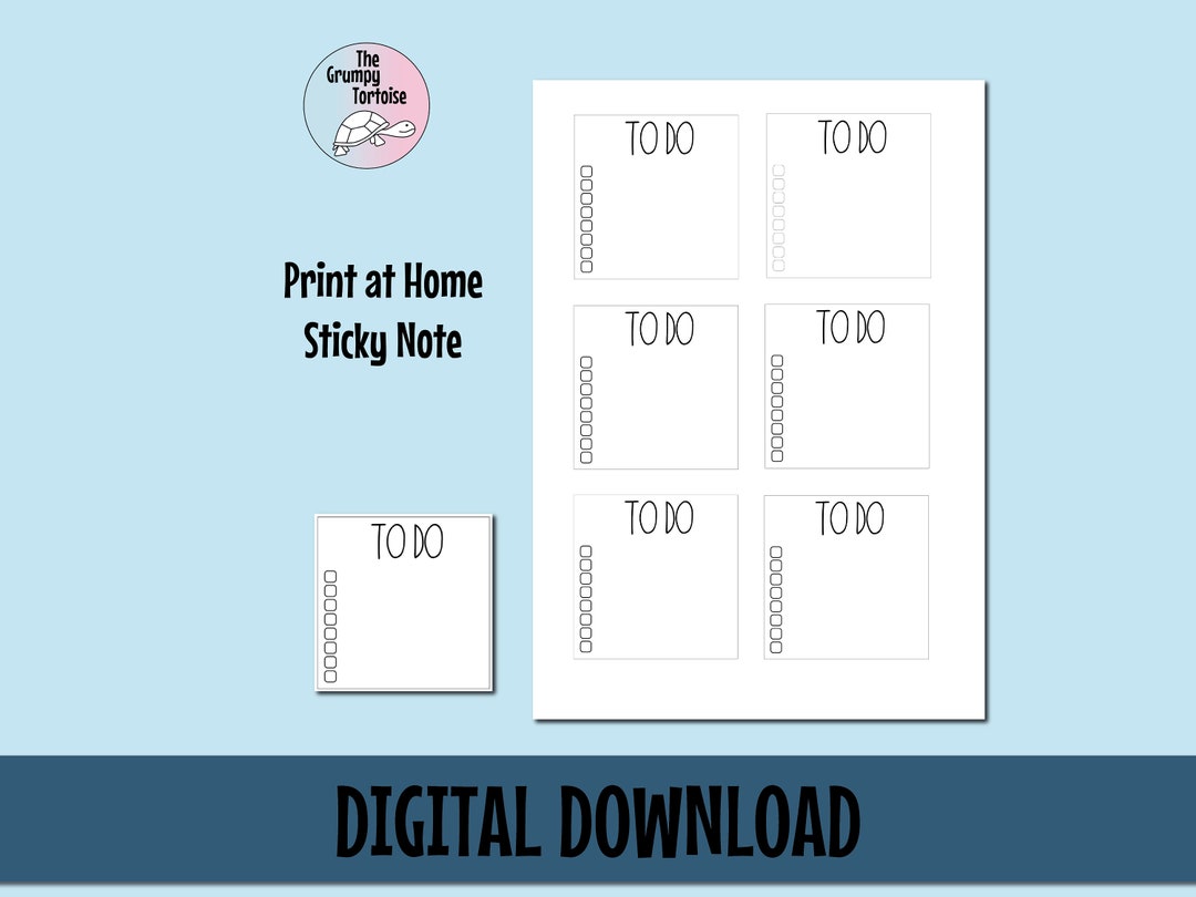 Printable to Do Instant Download Sticky Notes Digital - Etsy