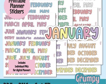 Month of the Year Template Svg, Cut Files Silhouette, Cricut Explore ...