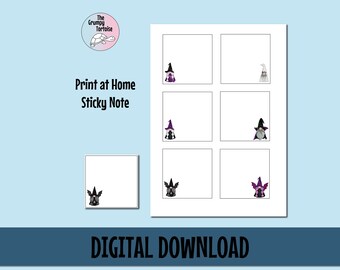Halloween Printable Sticky Note, Instant Download, Digital