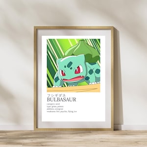 Bulbasaur Poster: Anime Japanese Wall Art Print