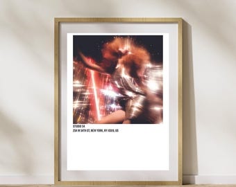 Studio 54 Dancer Poster, Retro Aesthetic Print, 70s Disco Poster, Vintage, Retro Fashion Print, Bright Print, Text Poster