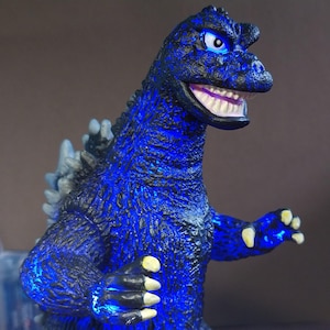 Godzilla 1968 Night Light - 7" Vinyl Figure Customized with Blue LED Lights
