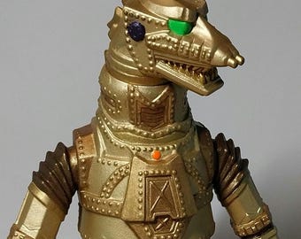 Mechagodzilla 1974 Retro Guldversion Specialmålad 18 cm Vinylfigur