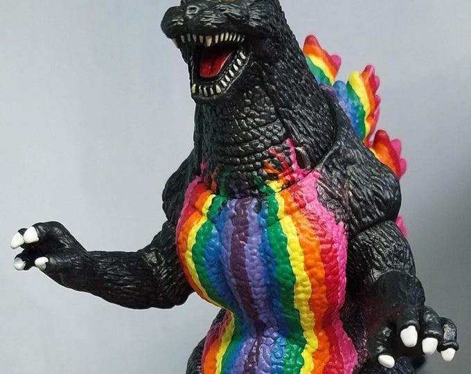 Rainbow Godzilla - Custom Repainted 6