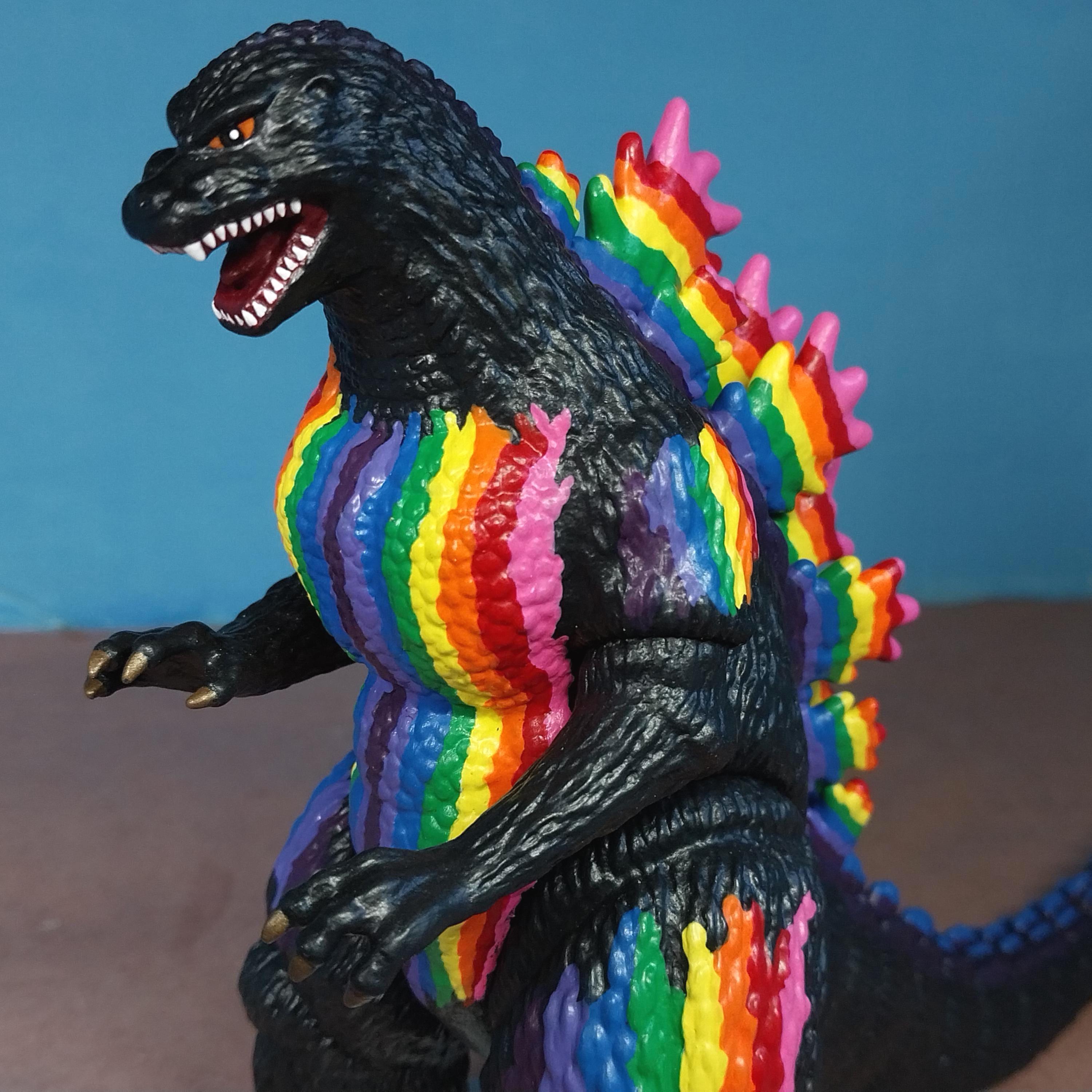 Rainbow Godzilla - Custom Repainted 6