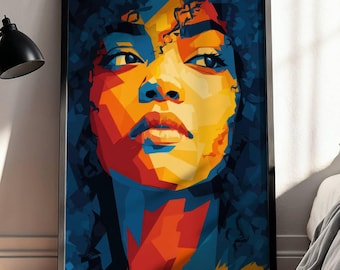 Colorful Woman Portrait Wall Art: Modern Pop Art Print (Digital Download)