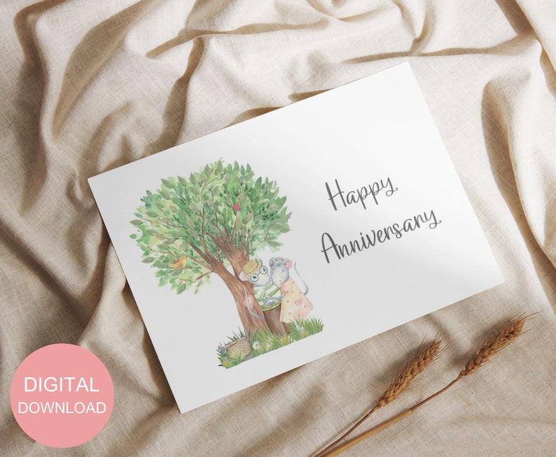 Printable Anniversary Card for Couple Digital Happy - Etsy