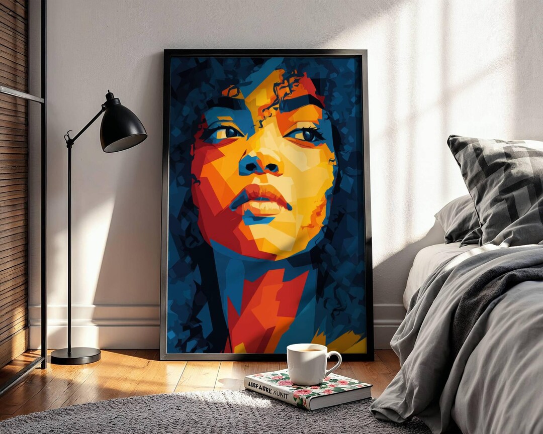 Colorful Woman Portrait Wall Art: Modern Pop Art Print (digital ...