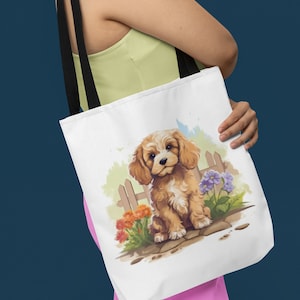 Cavapoo Tote Bag Unique Dog Gift Tote Bag for Cavapoo Adorable Bag for Dog Owner Tote Bag Gift