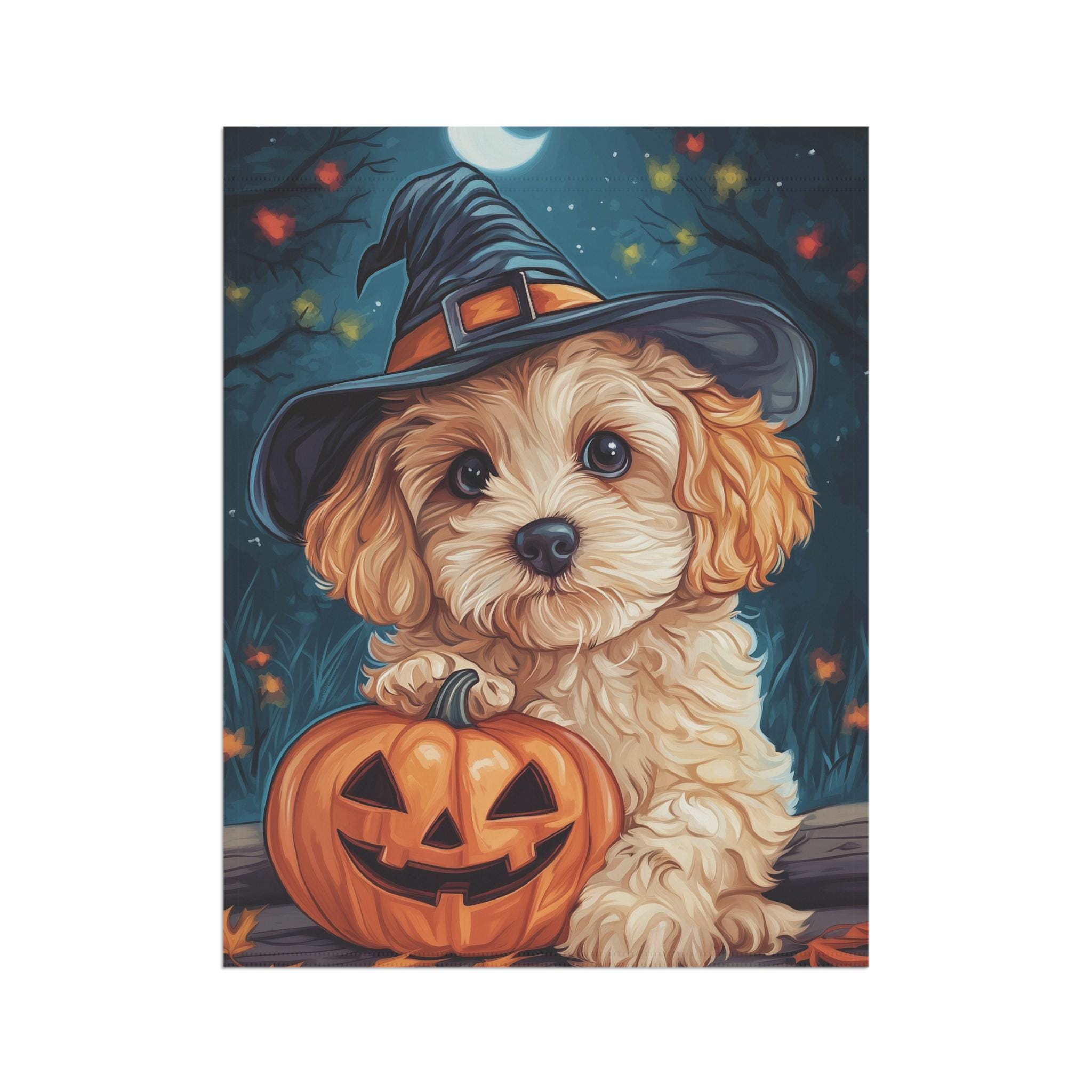 Cavapoo Fall Flag Cavapoo Dog Halloween Garden & House Banner Dog Garden Banner Gift for ...