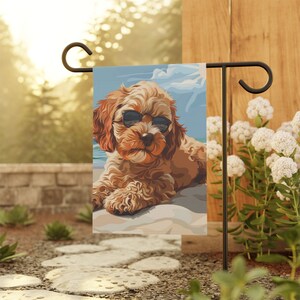 Cavapoo Dog Summer Garden & House Banner Dog Garden Banner Gift for Gardener