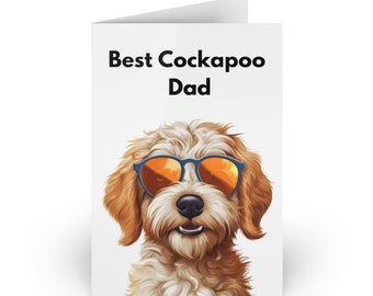 Cockapoo Card Cockapoo Dad Card Gift for Cockapoo Owner Dog Card for Dog Lover Card Gift for Him (1 or 10-pcs)